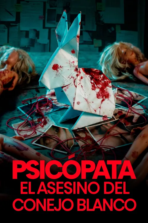 Official theatrical poster for Psicópata: El Asesino del Conejo Blanco (2026)