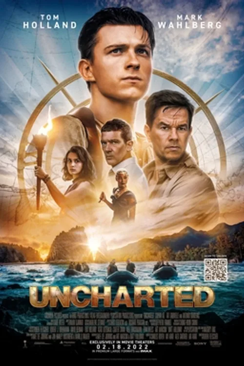 Official theatrical poster for Uncharted (2022)